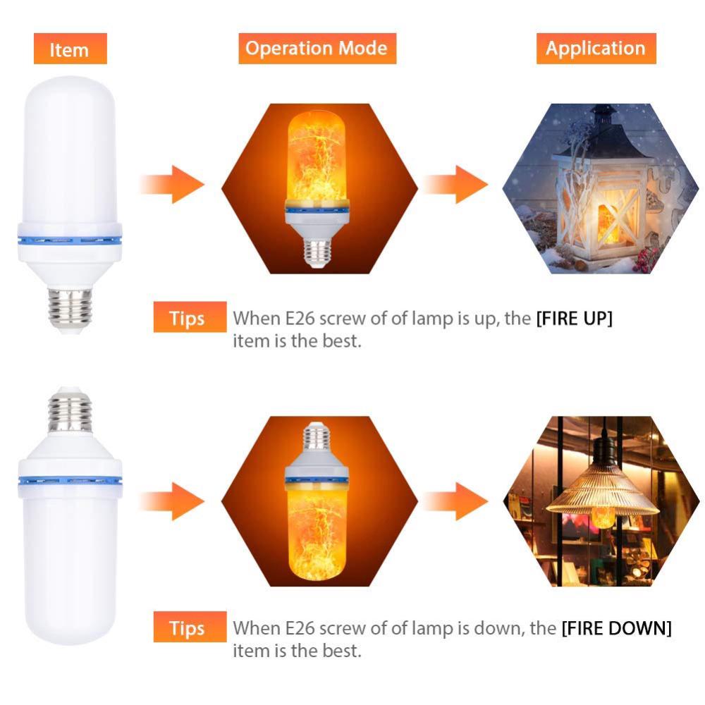 Đèn Led giả ngọn lửa đuôi đèn E27