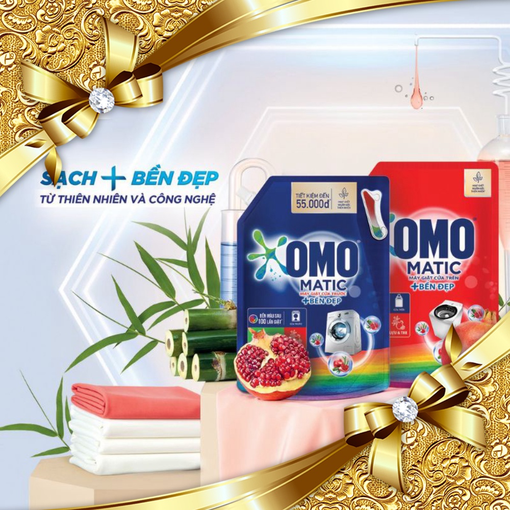 Nước Giặt OMO Túi Cửa Trên 2.2kg