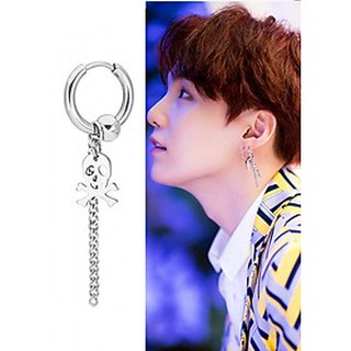 Bông tai nam Titan idol Suga BTS cá tính (Tặng móc khóa gỗ BTS thiế kế độc quyền)
