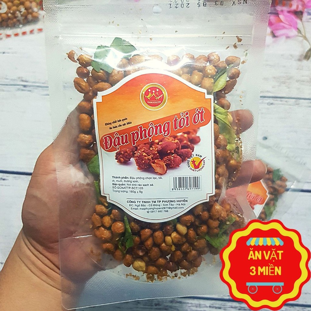 Đậu Phộng Tỏi Ớt Lá Chanh Siêu Cay Ngon, Giòn, Thơm / Phương Huyền Food gói 180gr