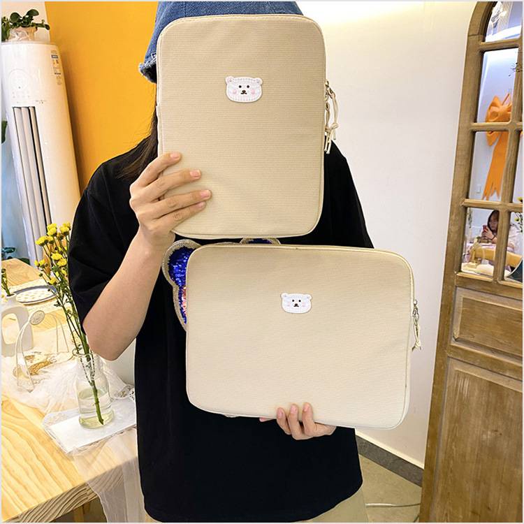 Túi đựng laptop / máy tính bảng 11 inch / 13 inch in hình gấu dễ thương kiểu hàn quốc