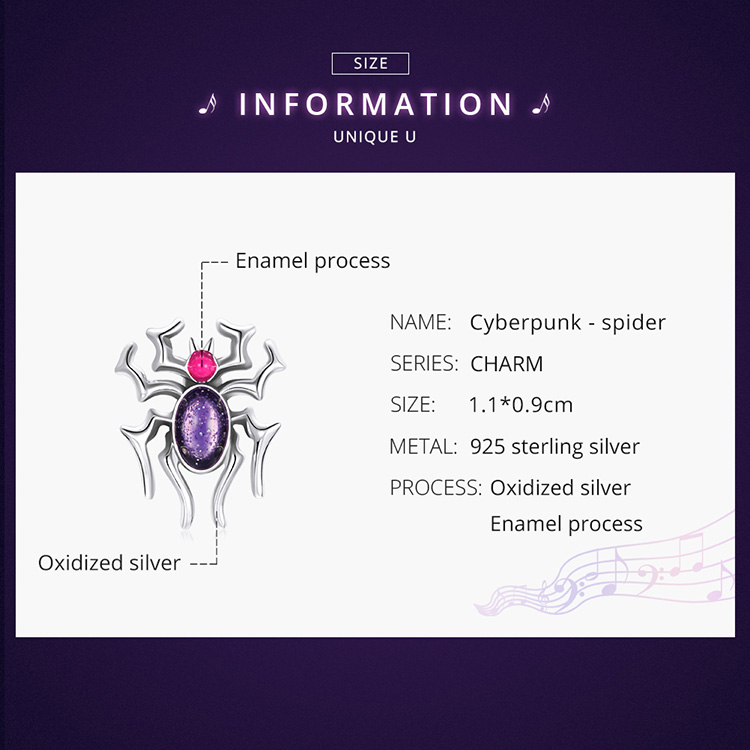 Mặt Dây Bamoer 100 % Bạc 925 series Cyberpunk Chống Ăn Mòn Phù Hợp Cho Vòng Tay Trang Sức SCC1840