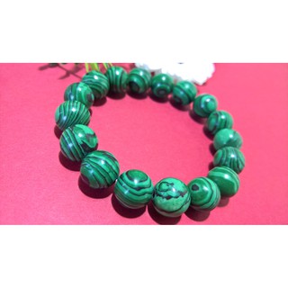 Vòng tay Đá Phong Thủy hợp mệnh MỘC - HỎA Malachite Lông Công 10mm