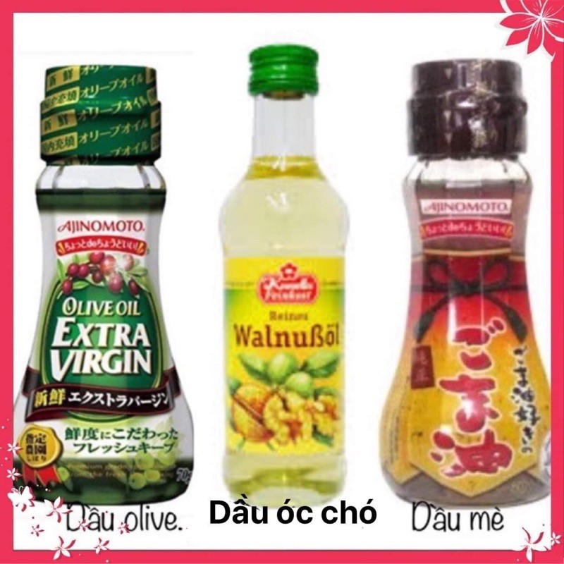 Dầu mè, olive, óc chó cho bé ăn dặm 70g/100g