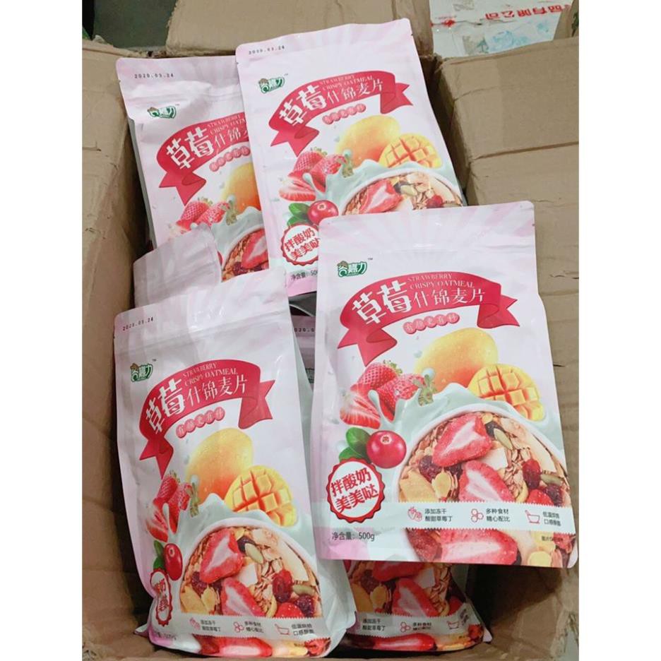 Set 2 túi ngũ cốc giảm cân sữa chua hoa quả (túi 500g)