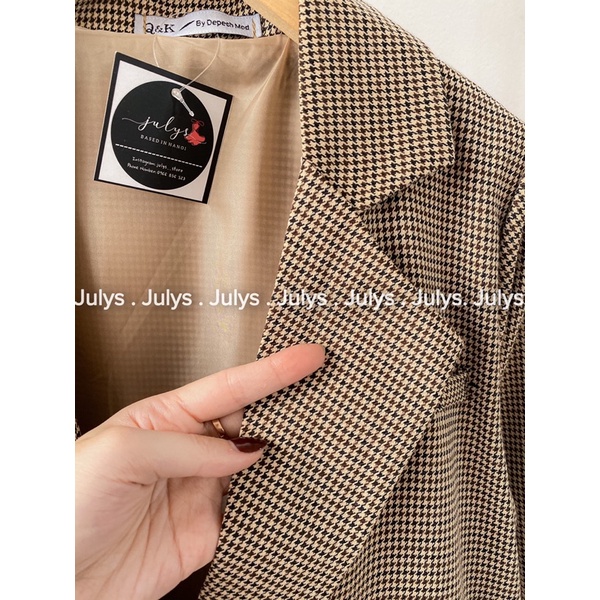 ÁO BLAZER NỮ KẺ ZICZAC thời trang Hàn Quốc (ảnh thật shop chụp kèm video)