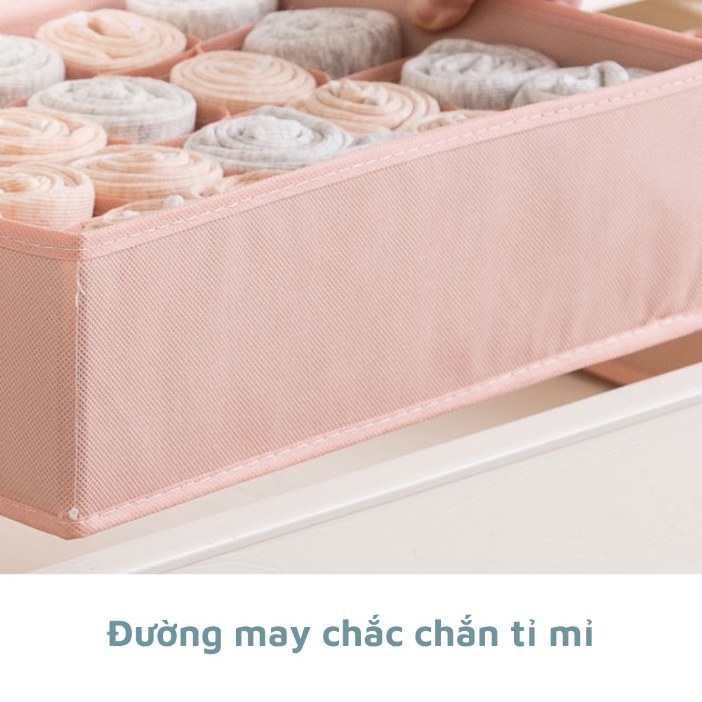 Túi hộp vải đựng đồ lót tất vớ áo ngực bra 6 7 20 ngăn VNXK vải không dệt tiện lợi tiết kiệm không gian