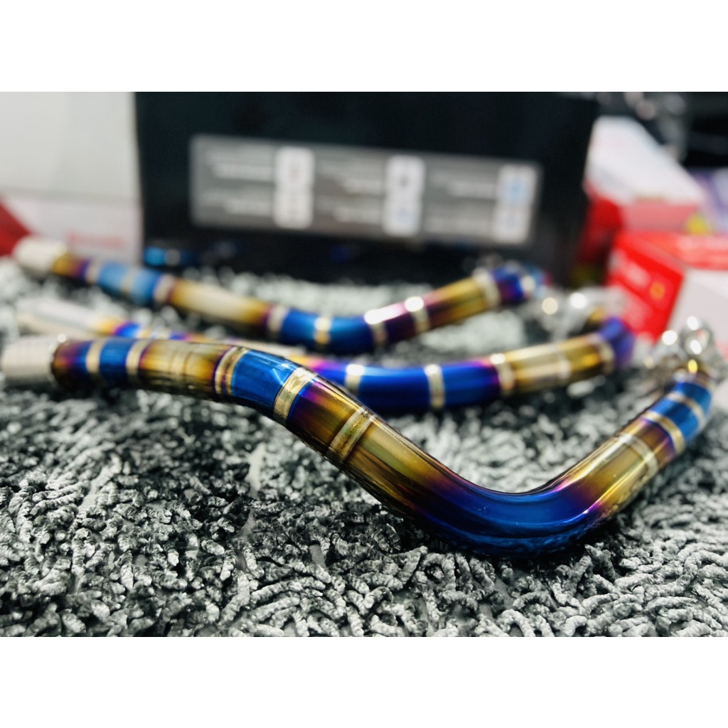 Cổ Pô Titanium Raider Fi, Satria 100% cổ dài size 32 nhét pô zin tặng kèm đốt cnc chống xì hàng gia công