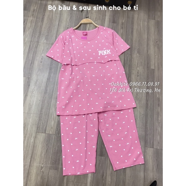 Bộ cotton bầu - bộ bầu &amp; sau sinh chất thun co giãn cho bé ti [ HÀNG LOẠI 1 ]