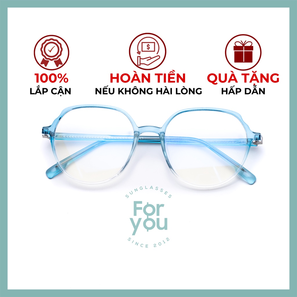 Gọng kính cận nhựa dẻo cho mặt trái xoan 4U, mắt vuông chống bụi hoặc lắp cận, nhiều màu – 8897