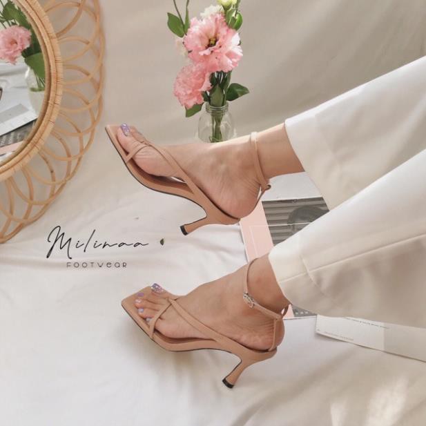 Sandal kẹp xỏ ngón  CAO GÓT NỮ KẸP DÂY MÃNH VÒNG CỔ KHOÁ GÀI  Giày dép xinh Mys