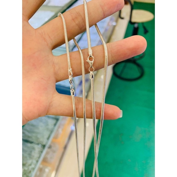 Dây chuyền mì jun bạc ta cao cấp cho nam dài 60cm