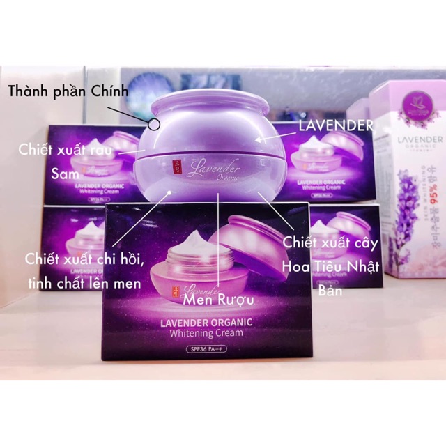 KEM TRẮNG DA LAVENDER ORGANIC & SERUM LAVENDER