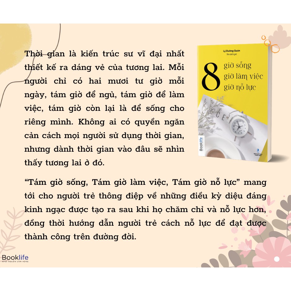 [Mã LIFE2410K giảm 10K đơn 20K] Sách - 8 Giờ Sống, 8 Giờ Làm Việc, 8 Giờ Nỗ Lực | BigBuy360 - bigbuy360.vn