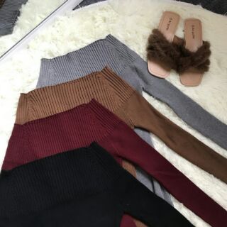 Váy len trễ vai (ảnh thật)