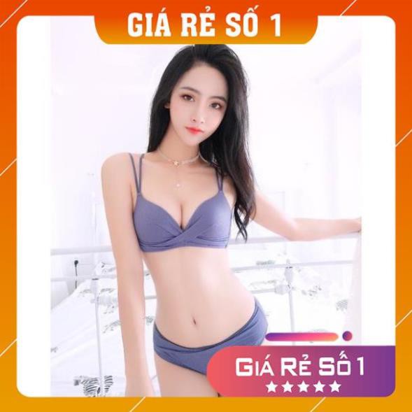 [Cả Bộ] Bộ Đồ Lót Đúc Su Thông Hơi Không Gọng Chéo Ngực Dây Tạo Kiểu | BigBuy360 - bigbuy360.vn