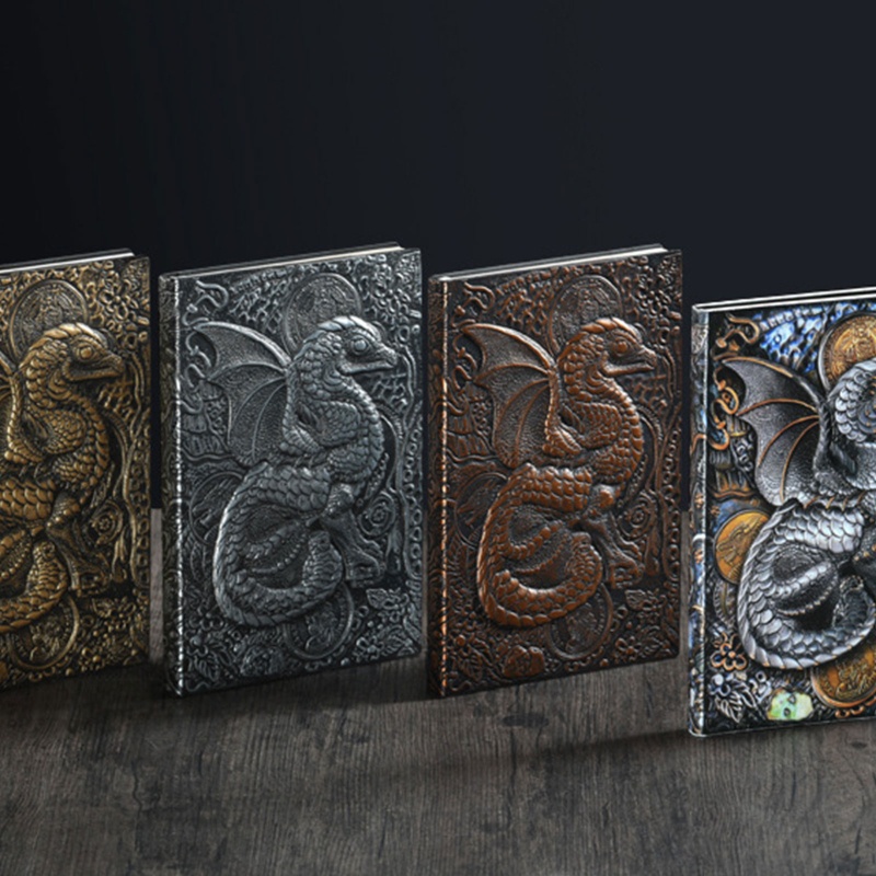 Sổ Tay Bìa Cứng PU Khổ A5 Dập Nổi Họa Tiết Cổ Điển Dành Cho Nam Nữ