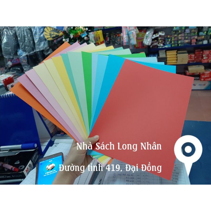 sét 20 giấy bìa cứng a4 màu làm thiệp Đl 160gm