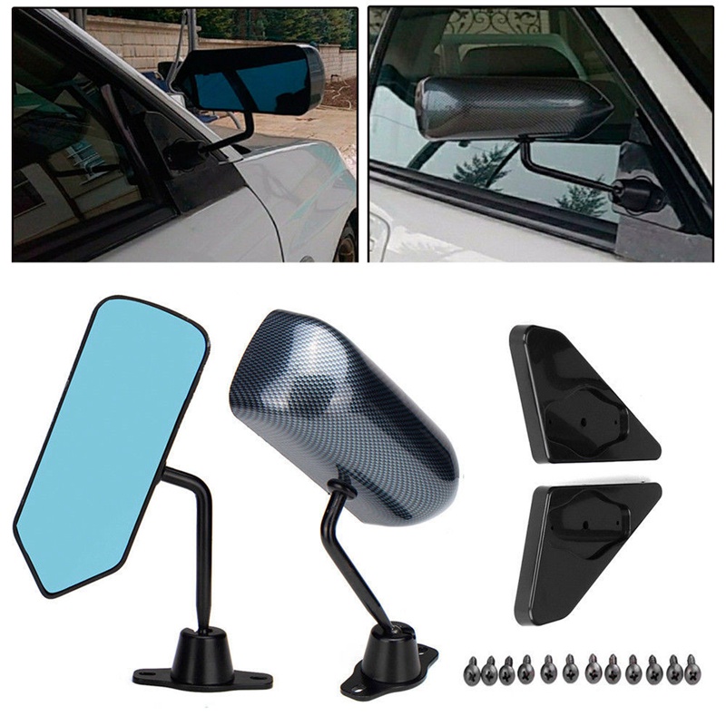 1 Cặp Gương Chiếu Hậu F1 Phong Cách Cánh Thiên Thần Bằng Sợi Carbon ABS Cho Benz Honda Ford