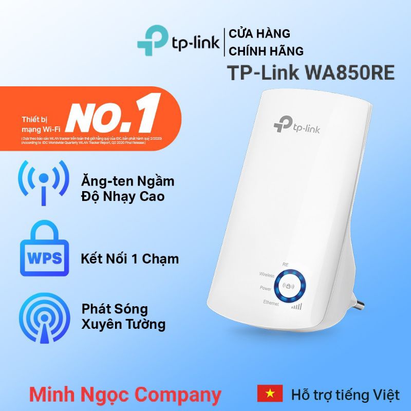 Bộ mở rộng sóng Wifi TP-Link TL-WA850RE chuẩn N 300Mbps - Hàng Chính Hãng