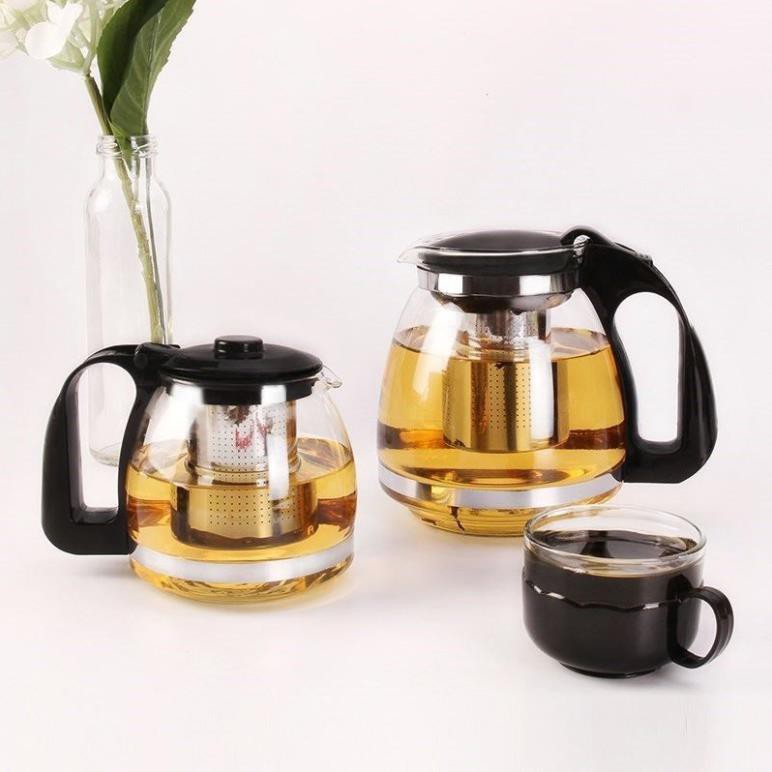 Ấm pha trà thủy tinh có lõi lọc 700ml,bình pha trà thủy tinh có lưới lọc inox,bình ủ trà cao cấp MS02