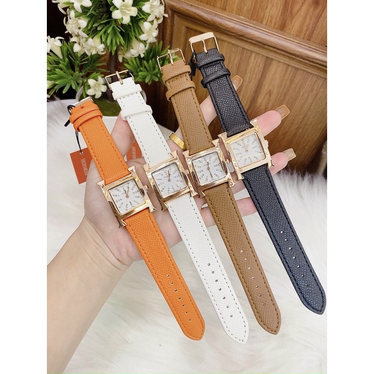 Đồng hồ nữ HM đính đá dây da cao cấp