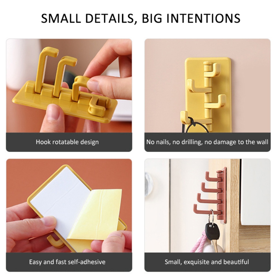 Móc dán tường 4 nhánh xoay hình cây thông siêu chắc