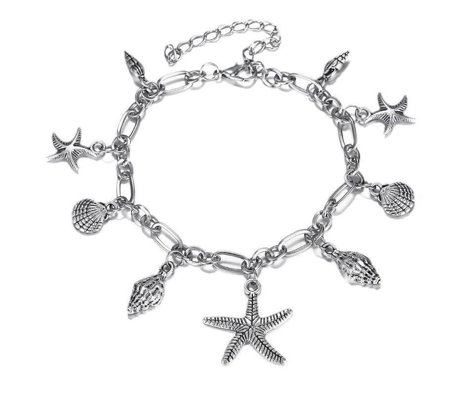 2021 new starfish shell silver anklet