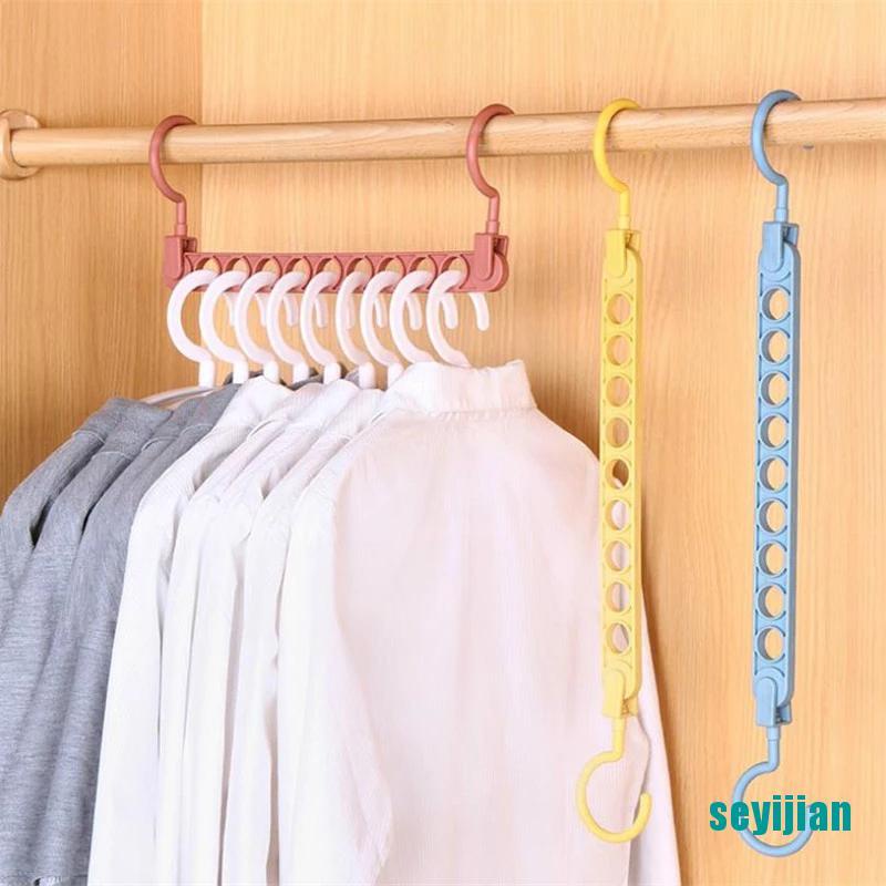 Móc treo quần áo 9 lỗ có thể gấp gọn đa năng tiện dụng tùy chọn màu sắc