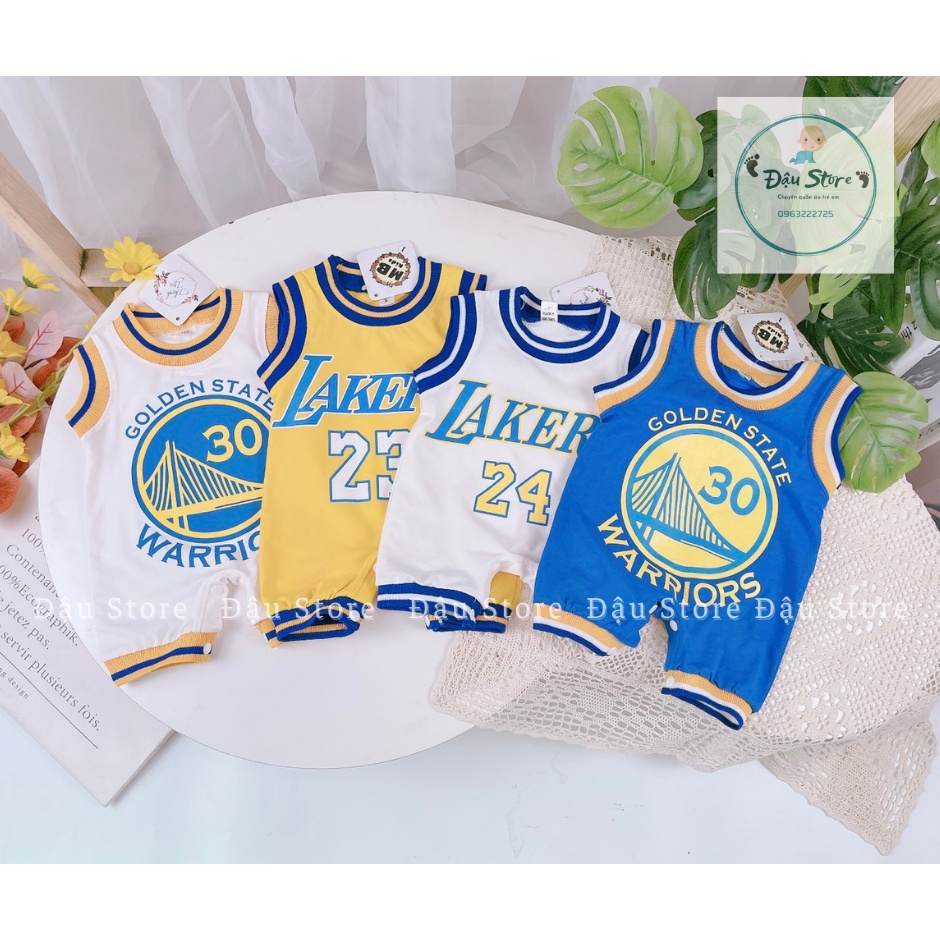 Bộ body cotton thể thao cho bé, bộ body bo viền cổ cotton hè siêu mát cho bé sơ sinh từ 5-15kg