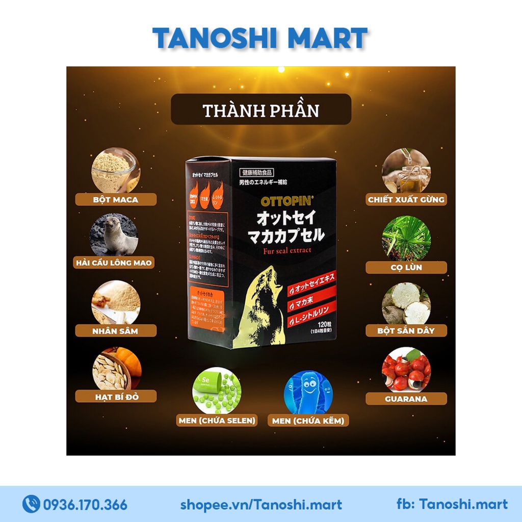 Tăng cường sinh lý OTTOPIN Nhật Bản bổ thận tráng dương chống xuất tinh sớm kéo dài thời gian quan hệ Tanoshi.Mart