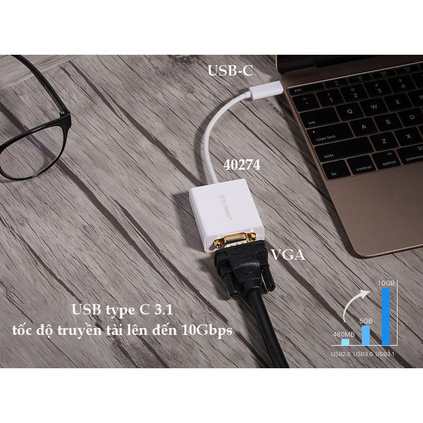 Cáp Kết Nối Macbook Với Máy Chiếu | Type-C Sang Vga Ugreen 40274