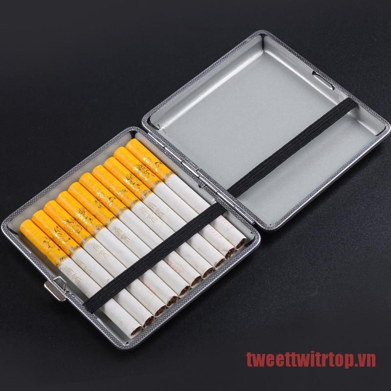 TRTOP Double-open Leather Cigars Cases 20pcs Cigarettes Stainless Steel Cigar