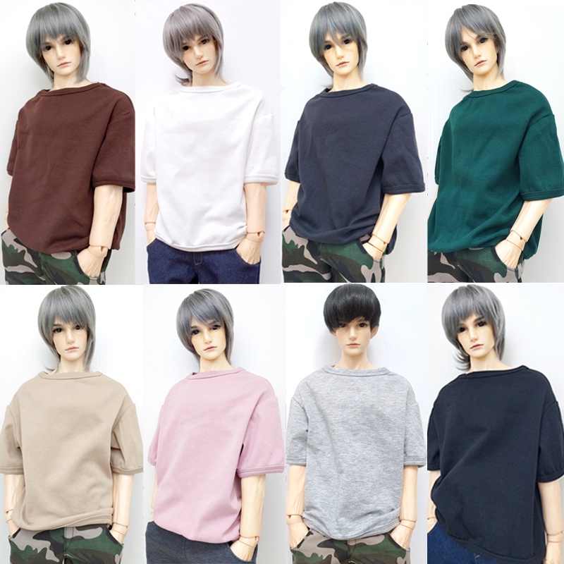 Áo Thun Cotton Tay Lỡ Màu Trơn Cho Búp Bê 1/3 1/4 1/6