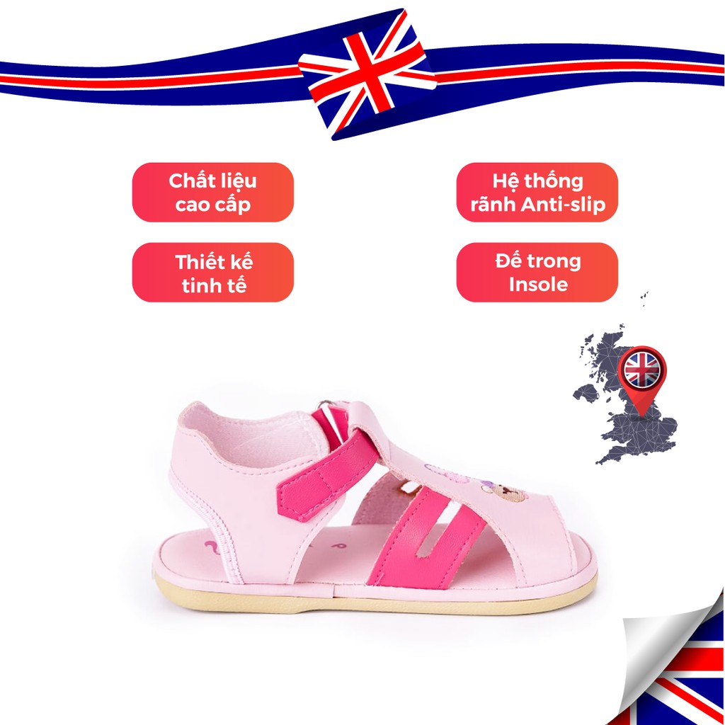 Xăng Đan Tập Đi Bé Trai Bé Gái Đẹp Crown UK Royale Baby Walking Sandals Trẻ em Cao Cấp 021_482 Nhẹ Êm Size 3-6/1-3 Tuổi