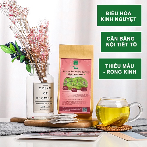Trà ích mẫu điều kinh Nguyên Mộc giảm đau bụng kinh điều hòa kinh nguyệt cân bằng nội tiết tố phụ nữ làm đẹp da