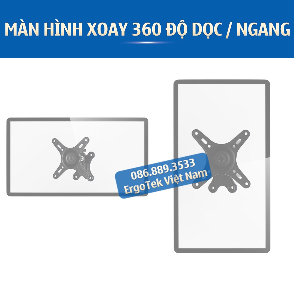 #S10 | Giá Treo Màn Hình ErgoTek S10 14-32 Inch - Treo Tường - Hợp Kim Nhôm - Màn Xoay 360 Độ