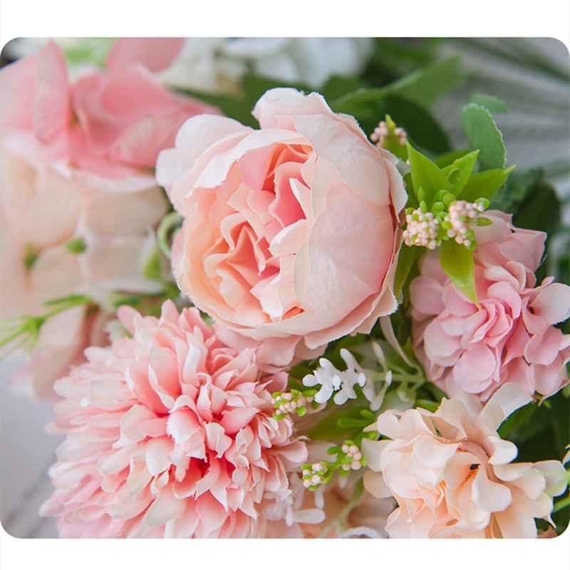 hoa giả décor hoa mẫu đơn hoa cẩm tú cầu hoa giả trang trí Bó hoa lụa giả trang trí nội thất