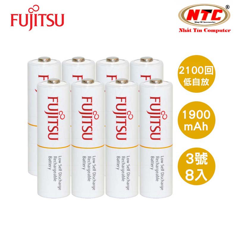 Vỉ 4 viên pin sạc AA Fujitsu 1900mAh made in JAPAN - nội địa Nhật Bản (trắng)