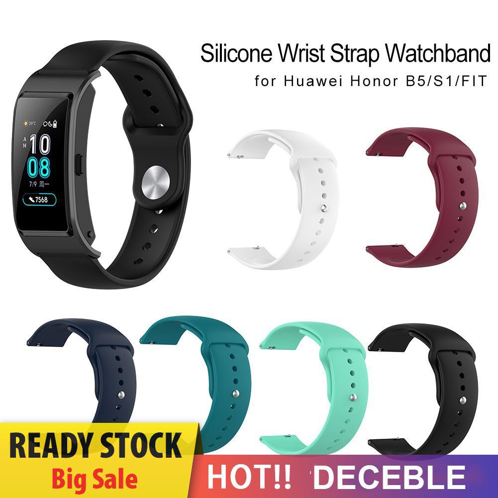 Deceble 18mm Silicone Wrist Strap Watchband Replacement for Huawei Honor B5/S1/FIT