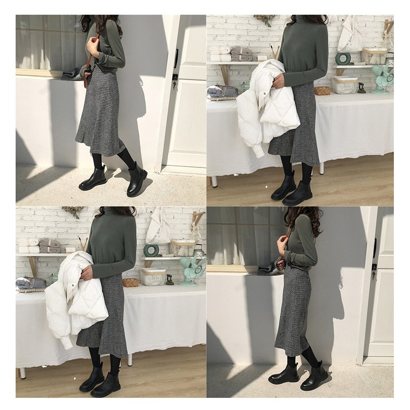 Chân váy caro nhỏ màu ghi -CV07 - (Hàng có sẵn)