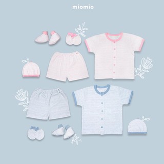 (MIOMIO hè) - Set đồ sơ sinh 5 món SỌC NGẮN - Miomio. Bé trai bé gái từ 0, 1tha1ng- 3 tháng