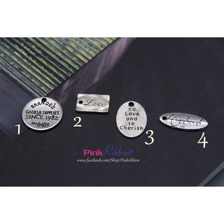 Set 5 cái - bảng chữ kim loại mạ bạc các loại