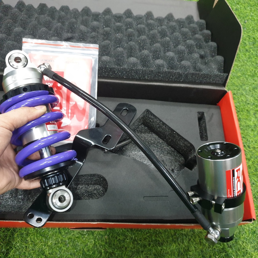 Phuộc Racing Boy Db2 line Y15ZR 208mm có bình dầu dời chính hãng cho Ex150 - xanh tím