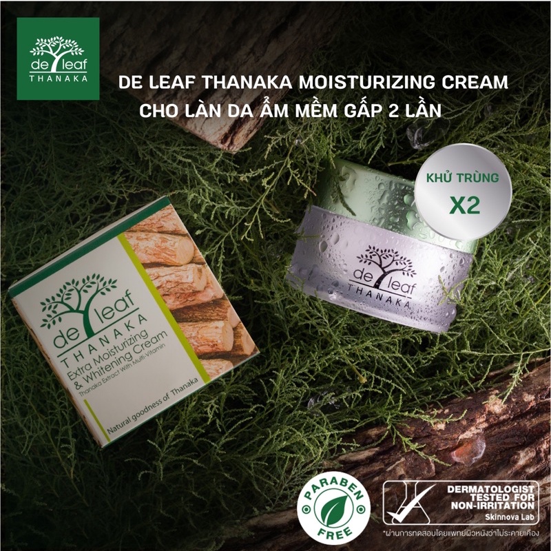 KEM DƯỠNG DE LEAF THANAKA MOISTURIZING AND WHITENING CREAM KEM DƯỠNG TRẮNG DA