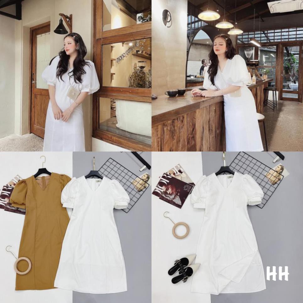 Váy Dẹp Váy Trắng Đẹp  Đầm Basic Dư Mẫu Thu Đông Hàn Quốc Hai Màu Be Trắng Mềm Mịn Đủ Size SML !