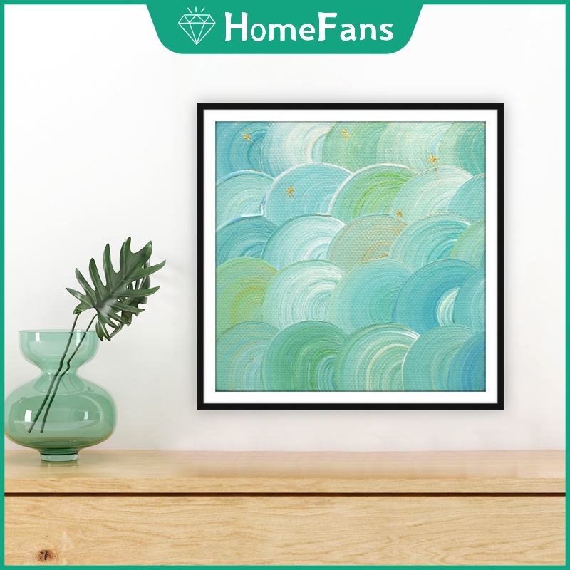 Bộ Tranh Đính Đá 5D Tự Làm 40x40cm/50x50cm Họa Tiết Sóng Biển Nhiều Màu Trang Trí Nhà Cửa