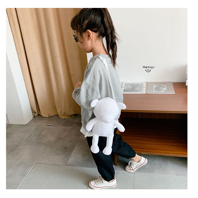 Túi Đeo Chéo Hình Gấu Nhồi Bông Dễ Thương Phong Cách Hàn Quốc Cho Nữ GYLXB070