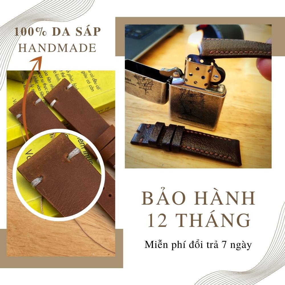 Dây đồng hồ bò sáp Vnstrap 18mm 20mm 22mm handmade gia xịn cao cấp đẹp giá rẻ M3