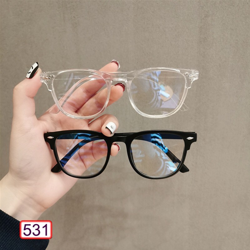 MẮT KÍNH GỌNG CẬN FORM VUÔNG 531 NỬA GỌNG CÓ VẠCH HOT TREND | BigBuy360 - bigbuy360.vn